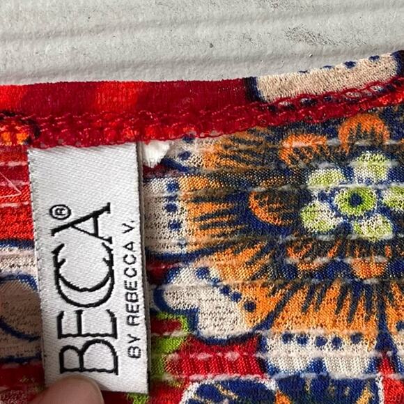 Becca By Rebecca Tie At Back Deep V Floral Top.-CA4 - Picture 8 of 9